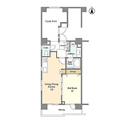 HF学芸大学レジデンス 1LDKの間取図画像