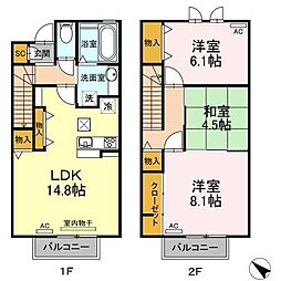 コンフォート小鷹野　A 1階3LDKの間取り