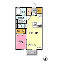 Ｄ’ｓモナリエ 1階1LDKの間取り