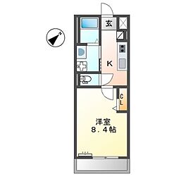 ルパルク 1Kの間取図画像