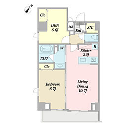 DeLCCS板橋South 1SLDKの間取図画像