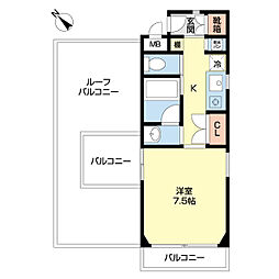 プリムローズ 1Kの間取図画像