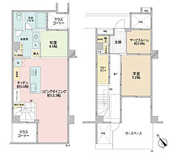コーポラティブハウスｌ’aube 2SLDKの間取り