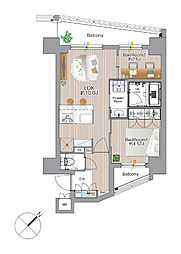 SS.FLAT平井 2LDKの間取図画像