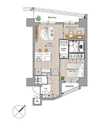 SS.FLAT平井 2LDKの間取図画像