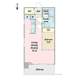プレミアステージ湯島 1LDKの間取図画像