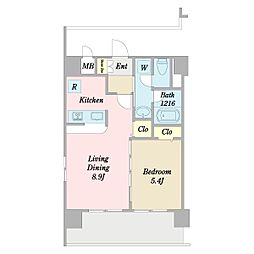 プレミアステージ本所吾妻橋 1LDKの間取図画像