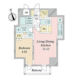 アイフラット西浅草 1LDKの間取図画像