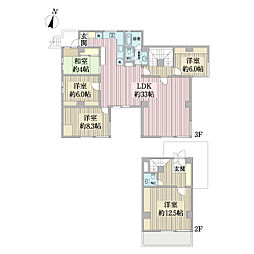 ベルメゾン池田山 5LDKの間取り