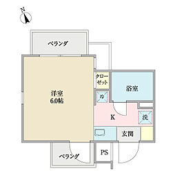 メゾン・ド・ミュゲット 1Kの間取図画像