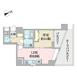 ルピナス麻布シティフォルム 1LDKの間取図画像