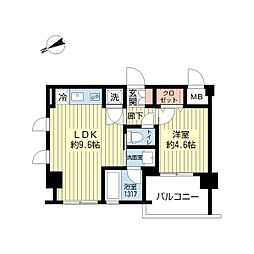 レジデンシャルスター柏 1LDKの間取図画像