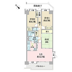 セントラルコート我孫子 3LDKの間取図画像