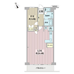 コープ野村北柏 1LDKの間取図画像
