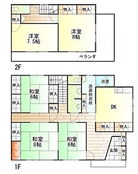 佐野市浅沼町 5DKの間取り