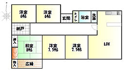 佐野市大橋町 4LDKの間取り