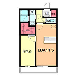ファミールココット 1LDKの間取図画像