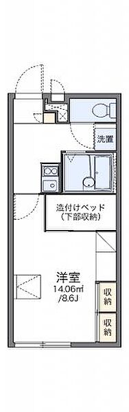 レオパレスシャルム 205｜埼玉県北葛飾郡杉戸町清地6丁目(賃貸アパート1K・2階・23.18㎡)の写真 その2