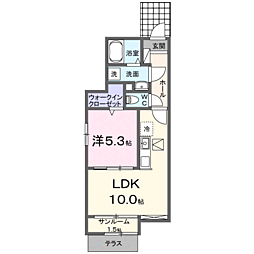 シャトンノアール鴻巣 1LDKの間取図画像