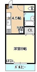 サンハイツ・ムカサ 1Kの間取図画像