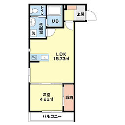 幸町(2026)新築アパート 1LDKの間取図画像