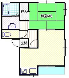 クレアコート 1LDKの間取図画像