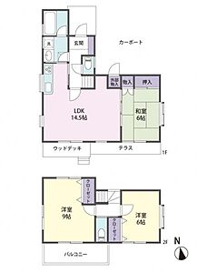 間取り：明るく暖かい陽射しが望める全室南向きの3LDKです。