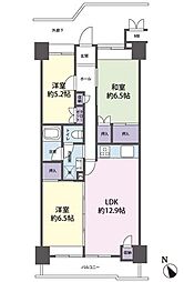 川越駅前脇田ビル川越マイン 3LDKの間取図画像