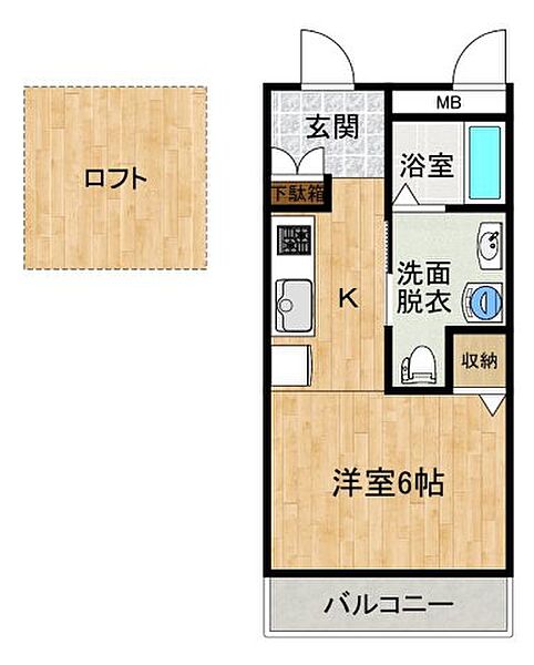 Blue　casa 102｜愛媛県東温市志津川(賃貸アパート1K・1階・23.00㎡)の写真 その2