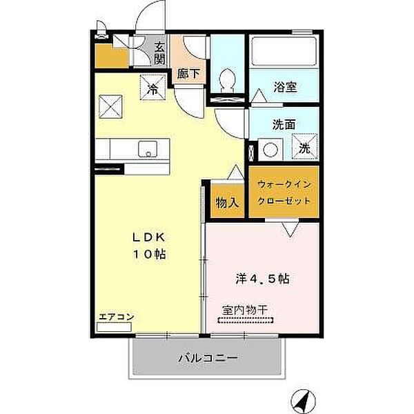 埼玉県桶川市北1丁目(賃貸アパート1LDK・1階・40.29㎡)の写真 その2