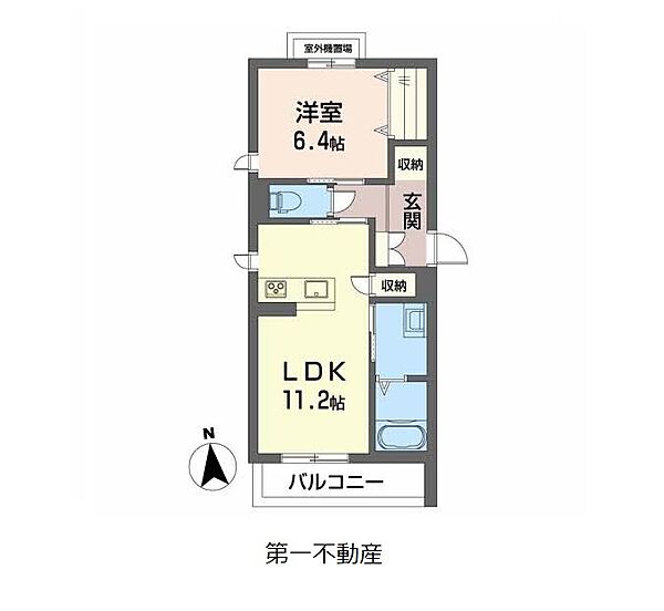 カーサキララ　JR加古川線 303｜兵庫県西脇市上野(賃貸マンション1LDK・3階・46.23㎡)の写真 その2