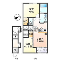 リッツ・グランディールII 205 ｜ 兵庫県加東市社1415-1（賃貸アパート2LDK・2階・56.17㎡） その2