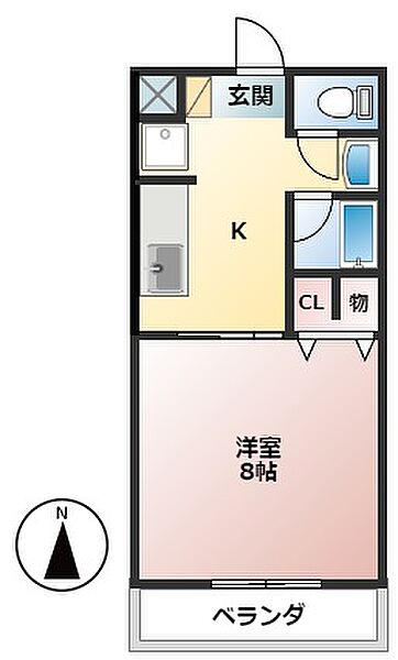 岐阜県大垣市南若森4丁目(賃貸アパート1K・2階・28.02㎡)の写真 その2