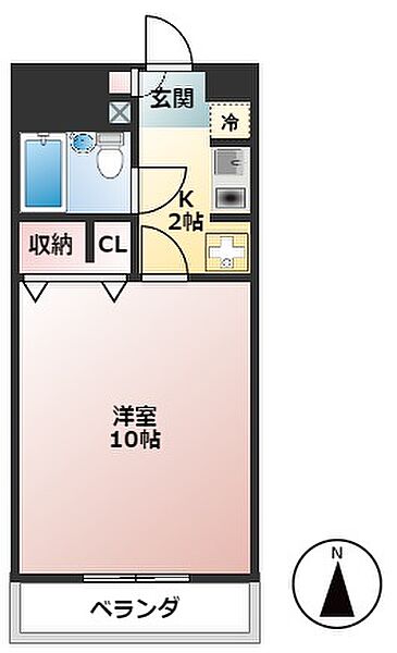 岐阜県大垣市室村町3丁目(賃貸マンション1K・3階・25.90㎡)の写真 その2