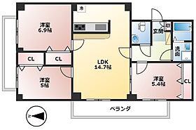 岐阜県安八郡安八町東結芝原（賃貸マンション3LDK・3階・80.00㎡） その2