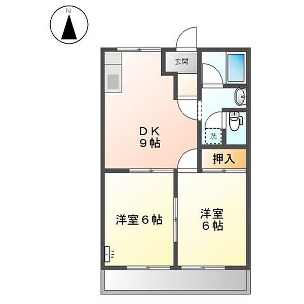 岐阜県安八郡神戸町大字神戸(賃貸アパート2DK・2階・44.88㎡)の写真 その4