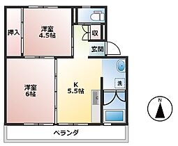 岐阜県揖斐郡揖斐川町上南方1728-1（賃貸マンション2K・4階・39.83㎡） その2