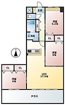 岐阜県大垣市鶴見町700（賃貸マンション3LDK・1階・83.83㎡） その2