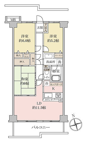間取り モア・ステージせんげん台A棟 8階/-