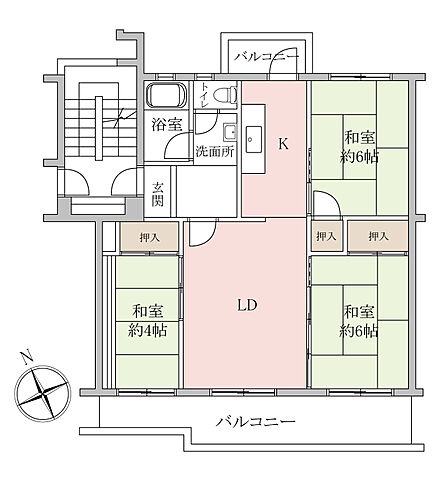 62.98平米の3LDK!ゆったりとした間取りが魅力!南西×北東の2面バルコニー!