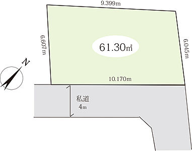 区画図：【区画図】中川河川に面する、開放感のある立地！南東道路で陽当たり良好です。