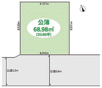 区画図：建物プランの入れやすい整形地！