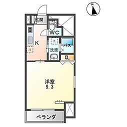 長町1丁目新築マンション 1Kの間取図画像