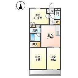 コンフォール壱番館 3DKの間取図画像