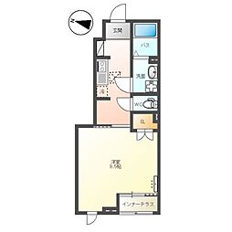 新潟市中央区鳥屋野新築アパート 1Kの間取図画像