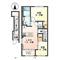 サンマルコ上田 A棟 2LDKの間取図画像