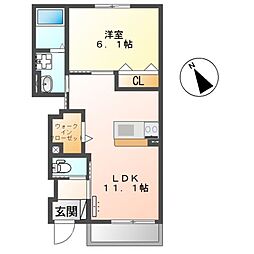 グランドアーク 1LDKの間取図画像