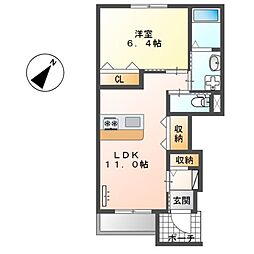 ぷちとりあのん 1LDKの間取図画像