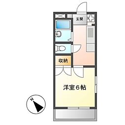 グレースカーサ3 1Kの間取図画像