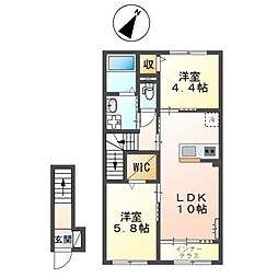 緑区大間木2丁目アパート新築工事 2LDKの間取図画像
